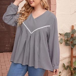 💲SOLD💲SHEIN Curve Blue & White 4XL Blouse